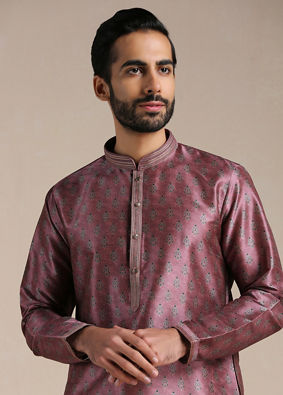 Purple Printed Kurta Pajama image number 0